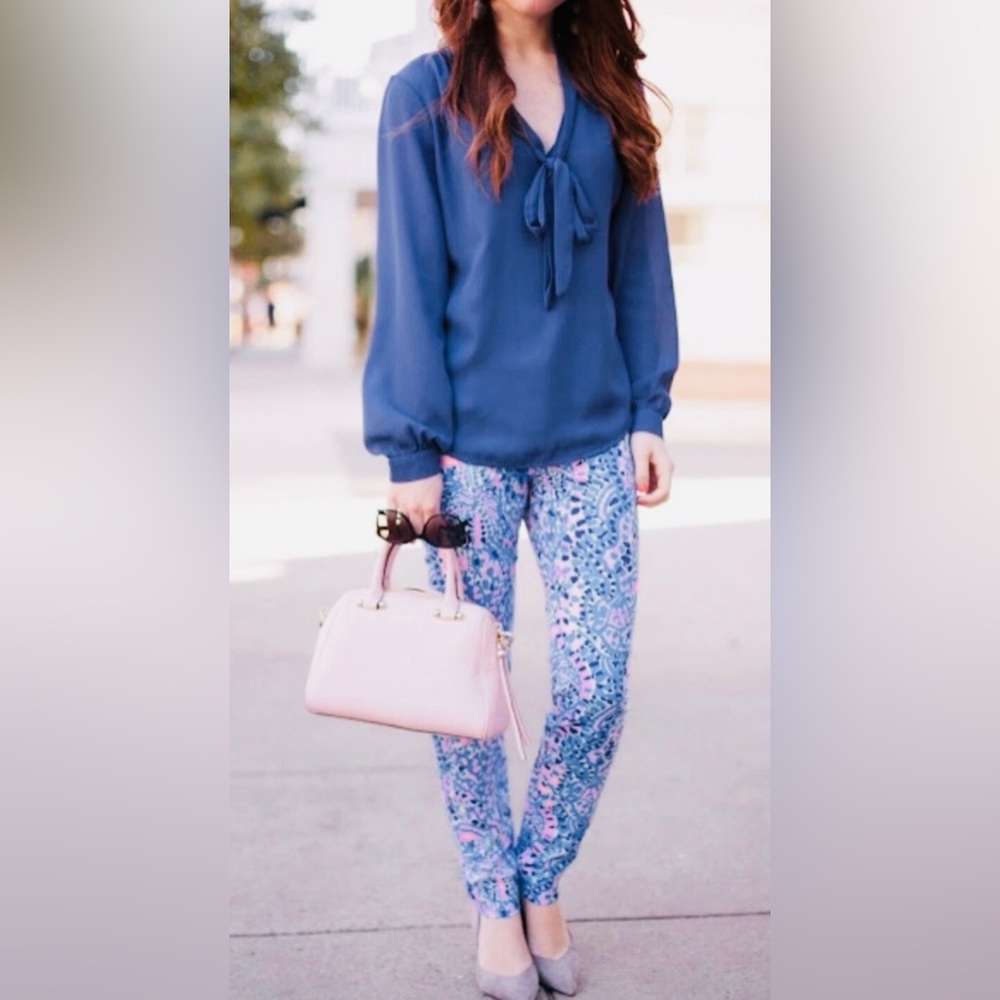 Lilly Pulitzer Kelly Skinny Ankle Pants Tic Tac Tile Pants